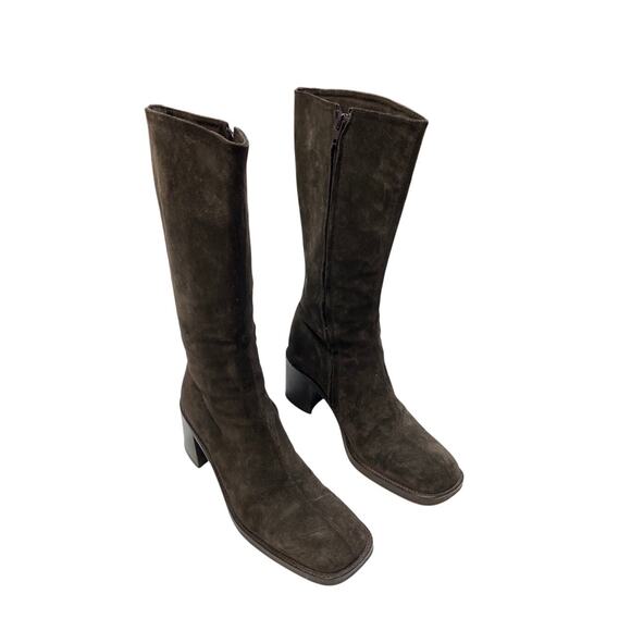Freelance Paris Brown Suede Heeled Tall Boots - Picture 1 of 9